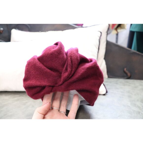 Vtg Deep Red Wool 1960s Valentino Boutique Set Includes Dress, Cape, And Turban - Picture 9 of 10